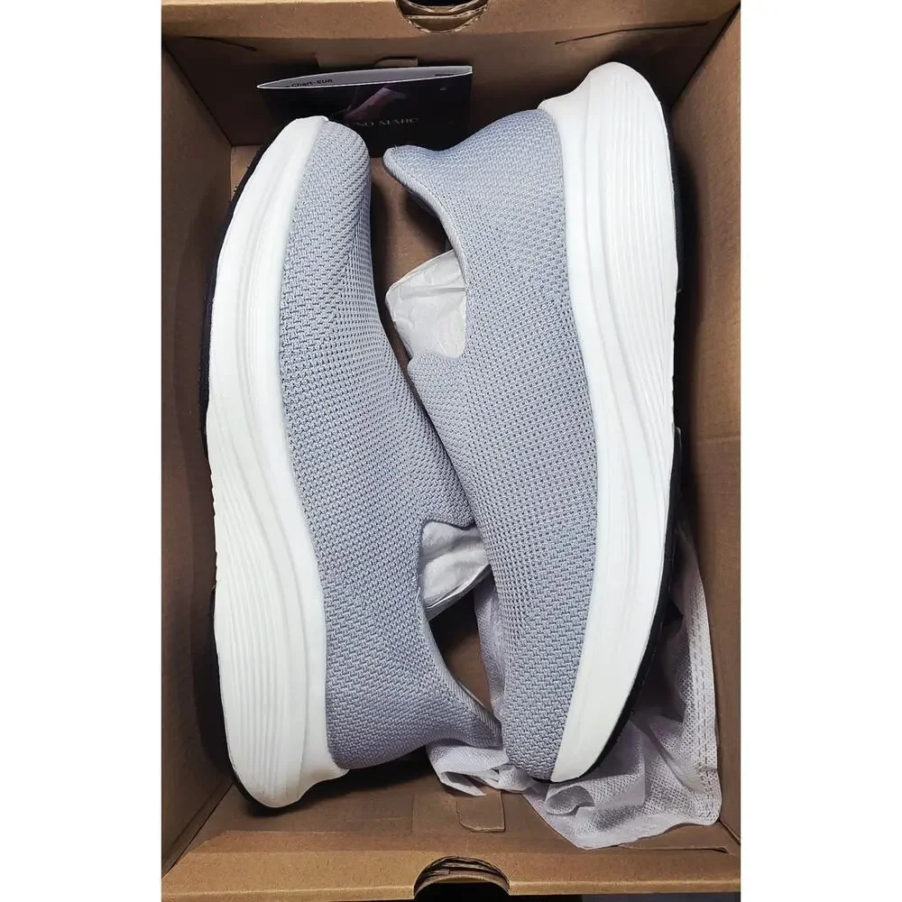 Bruno Marc Men's Slip On Walking Sneakers Grey Knit Casual Loafers Shoes Size 12